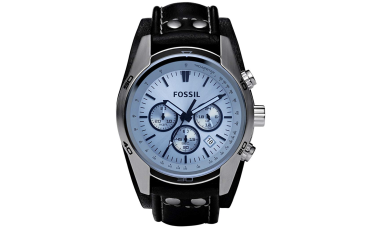 Fossil - Men's Coachman Quartz Stainless Steel and Leather Casual Cuff Watch